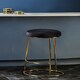 image 3 of Interiors by Premier Manhattan Black Velvet Bar Stool
