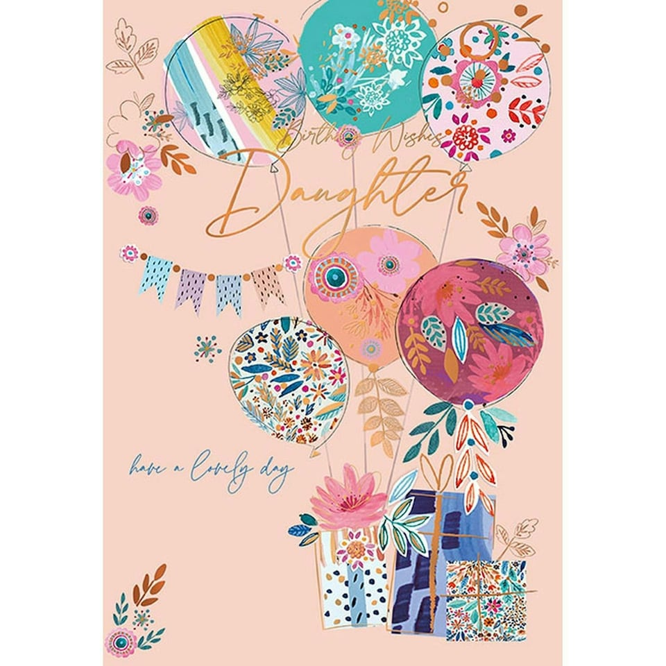 Words 'n' Wishes Traditional Daughter Birthday Card, Have a Lovely Day Birthday Card Daughter