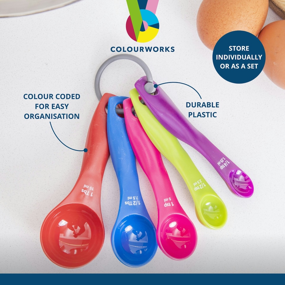 image 1 of Colourworks 5 Piece Measuring Spoon Set | Multi | Not provided