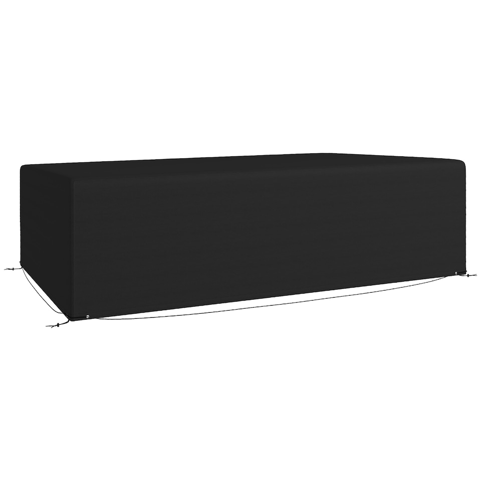 image 1 of Outsunny Outdoor Garden Furniture Cover Waterproof, Anti-UV 600D Heavy Duty Oxford Fabric Patio Furniture Cover for Rectangular Sofa Table Set, Black, 245 x 165 x 66 cm