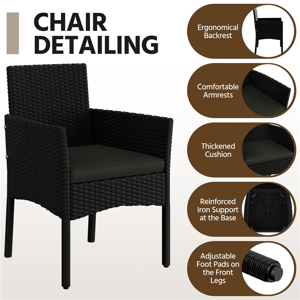 image 1 of Yaheetech 4-Piece Outdoor Reception Set-Black&Grey | Multi | Black/Grey