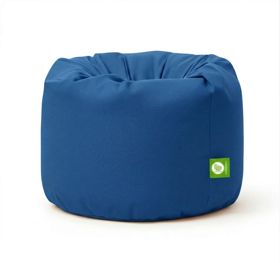 image 1 of Bean Lazy French Blue Cotton Bean Bag Teen and Adult Size
