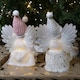 image 5 of 50cm Premier Christmas Lit Sitting Angel Decoration with Dangly Legs in Pink