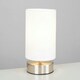 image 2 of ValueLights Satin Touch Dimmer Bedside Table Lamp With White Cylinder Light Shade White