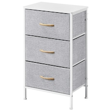Yaheetech Lightweight Fabric Storage Tower with 3 Drawers Grey | Light Grey