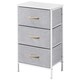 image 1 of Yaheetech Lightweight Fabric Storage Tower with 3 Drawers Grey | Light Grey