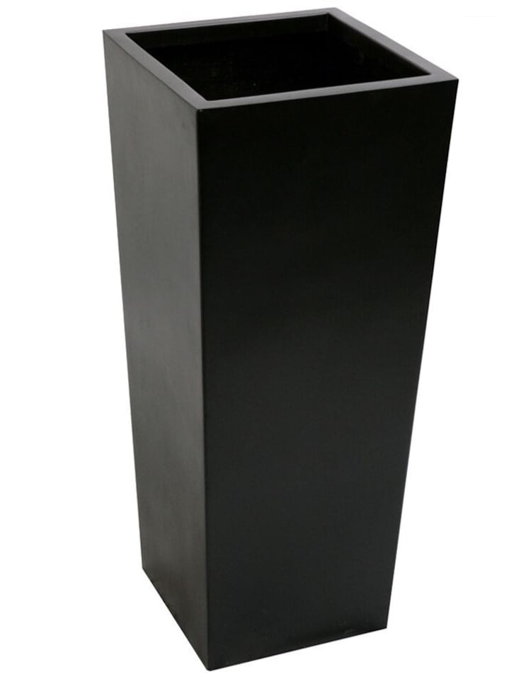 image 1 of Primrose Black Flared Tapered Outdoor Planter Zinc Galvanised Pot 116cm x 52cm