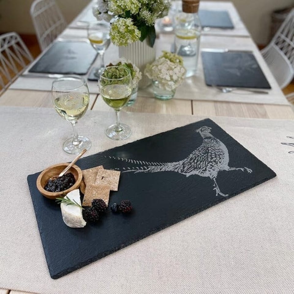 image 1 of The Just Slate Company Pheasant Slate Table Runner