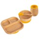 image 1 of Tiny Dining 4pc Divided Bamboo Suction Baby Feeding Set - Yellow