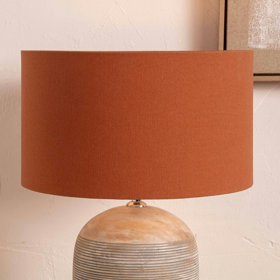 image 1 of 45cm Terracotta Table Lampshade Drum Floor Lamp Shade