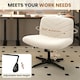 image 5 of Yaheetech Upholstered Swivel Desk Chair with No Arms Ivory White | Ivory