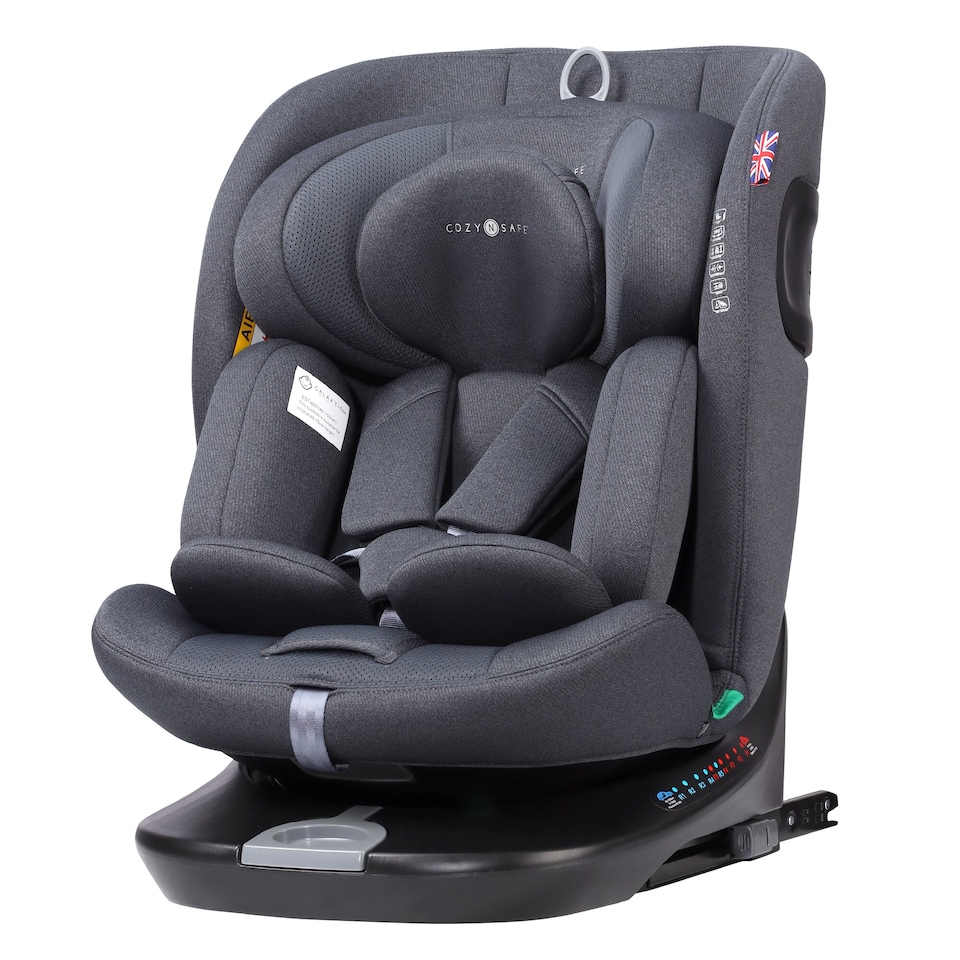 image 1 of Cozy N Safe Galaxy i-Size 360 Rotating Car Seat 40-150cm, ISOFix & Top Tether, Extended Rear & Forward Facing, 5 Recline Positions, Side Impact Protection, Birth to 12 Years (Slate)