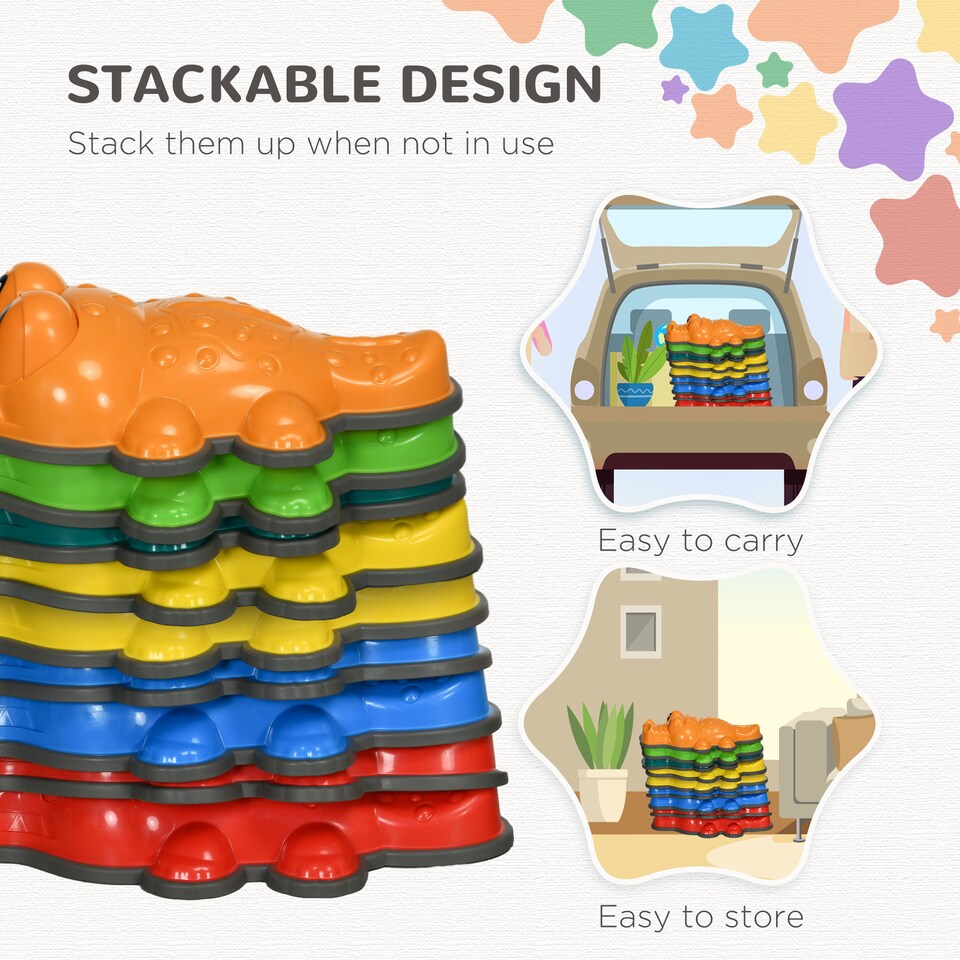 image 1 of ZONEKIZ 9PCs Kids Stepping Stones Sensory Toy w/ Anti-Slip Edge