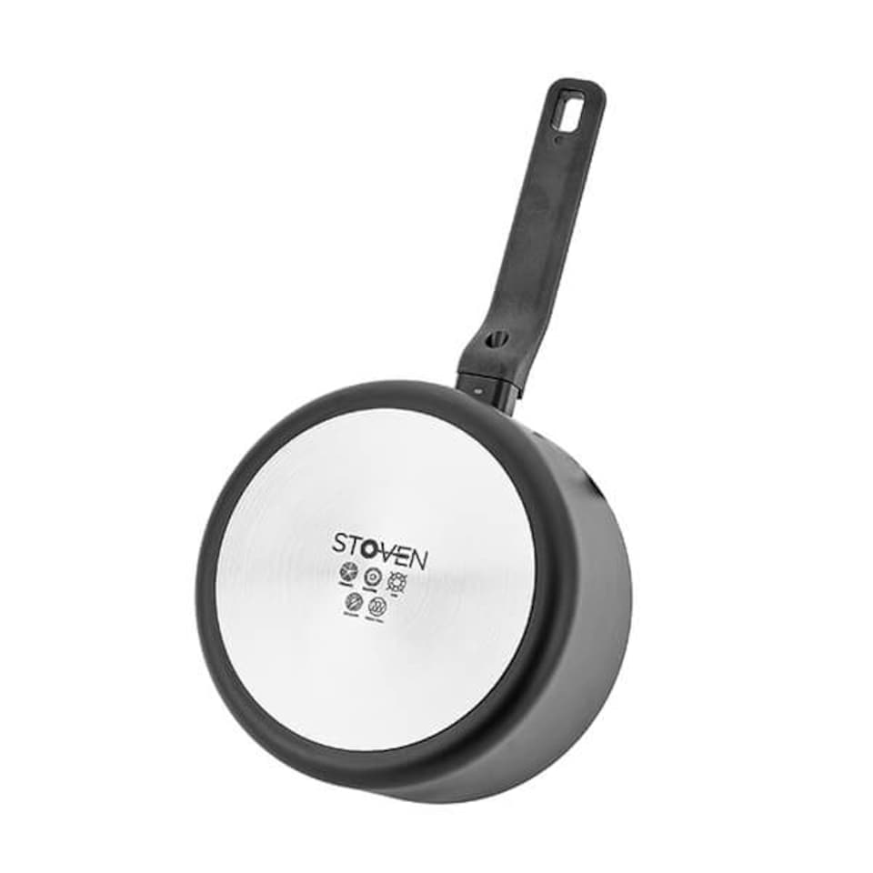image 1 of Stoven Noir 4 Piece Saucepan Set with 28cm Frying Pan