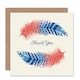 image 1 of Pink Blue Watercolour Bird Feathers For Her Thank You Card