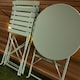 image 4 of Charles Bentley 3 Piece Metal Bistro Set Garden Patio Table & 2 Chairs - Heritage Green