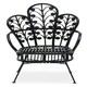 image 1 of Interiors by Premier Black Natural Rattan Scalloped Back Chair, High Back Rattan Lounge Chair, Outdoor Rattan Chair for Garden Black
