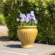 image 1 of Primrose Rib Textured Glazed Terracotta Round Planter In Gloss Yellow 22cm