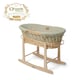 image 1 of Clair de Lune Organic Wicker Moses Basket With Rocking Stand - Sage