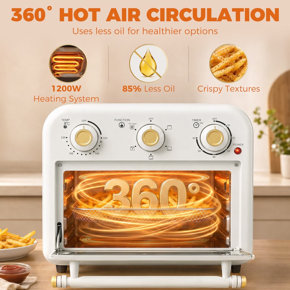 image 1 of HOMCOM Air Fryer Oven, Convection Oven, 12 L