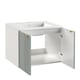 image 6 of Bathroom Vanity Unit 600mm Wall Cabinet Floating Ribbed Fluted Door Green Cara