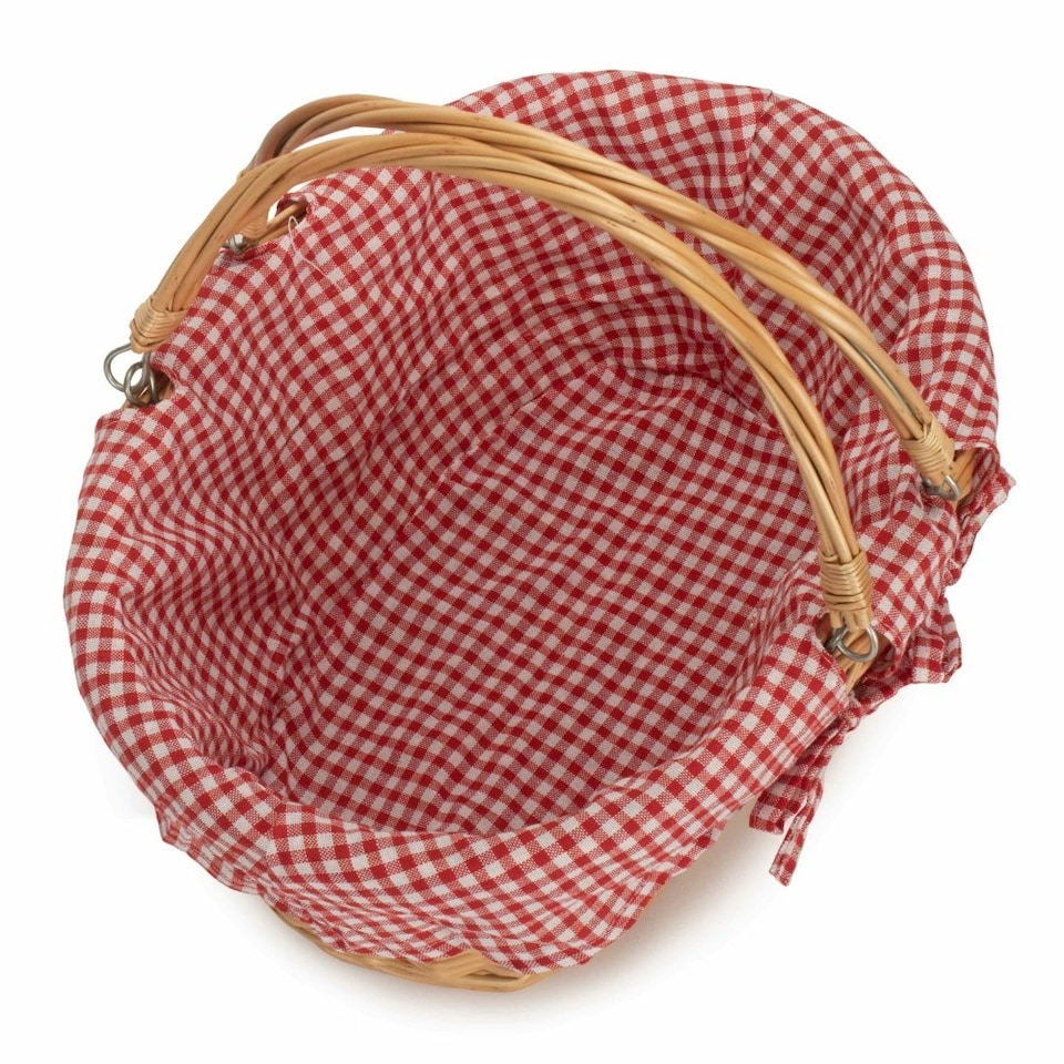 image 1 of Medium Swing Handle Shopping Basket with Lining Multi | Garden Rose | M