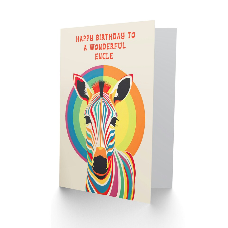 image 1 of Wonderful Encle Rainbow Stripes Colourful Birthday Card
