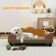 image 9 of Dog Sofa Bed, Cat Sofa with Backrest, Armrest, for Small Dogs, Grey Brown | One Size