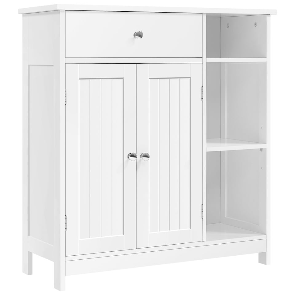 image 1 of Yaheetech Large Bathroom Floor Cabinet with Drawer White White