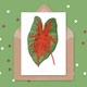 image 3 of Leaf Caladium Bicolor Spendens Art Blank Just to Say Card