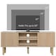 image 3 of HOMCOM TV Stand Cabinet, TV Unit for TVs up to 50 , TV Cabinet with Storage Shelves, Sliding Doors and Cable Holes for Living Room, Bedroom, Natural Wood Finish
