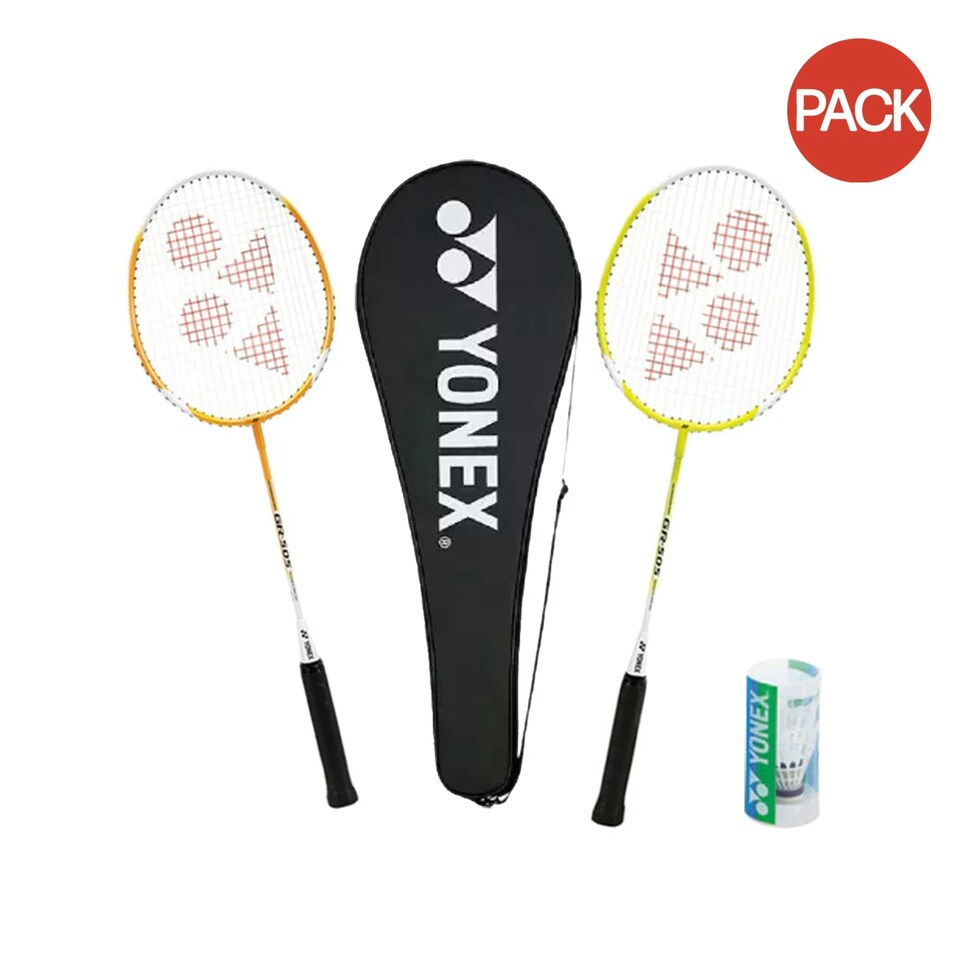 Yonex Badminton Set (Pack Of 5) - Yellow/White/Black - One Size