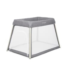 Scout 2-in-1 Travel Cot and Playpen - 6 Months to 2 Years, Portable, Convertible, Lightweight, Easy Set-Up, Compact Fold and Breathable Mesh (Grey)