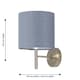 image 5 of Brea - Antique Brass Wall Light with Grey Cotton Shade | Yellow | Grey | 1