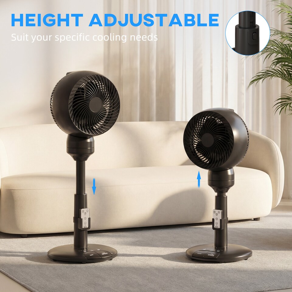 image 1 of HOMCOM 9" Pedestal Cooling Fan with Adjustable Speed and Mode