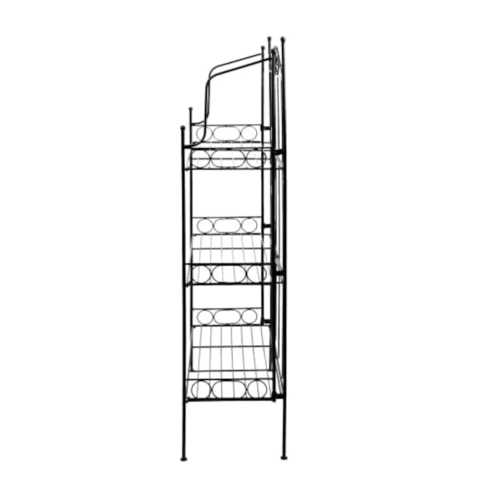 image 1 of Large Black Steel Folding Etagere Black