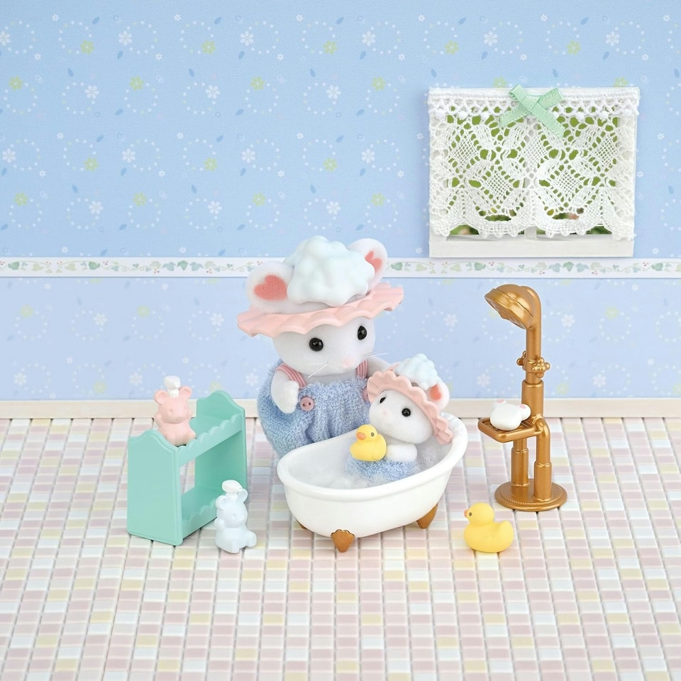 image 1 of Sylvanian Families - Bath Time Bubble Siblings