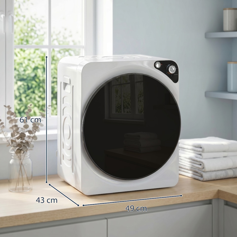 image 1 of HOMCOM 5kg Vented Tumble Dryer, Compact Dryer with 5 Drying Modes