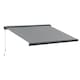 image 1 of Outsunny 3x2.5m LED Light Full Cassette Case Electric/Manual Awning Door Window Sun Shade Patio Canopy Retractable w/ Remote Grey
