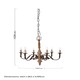 image 2 of Interiors by Premier 6 Arm Chandelier Brown