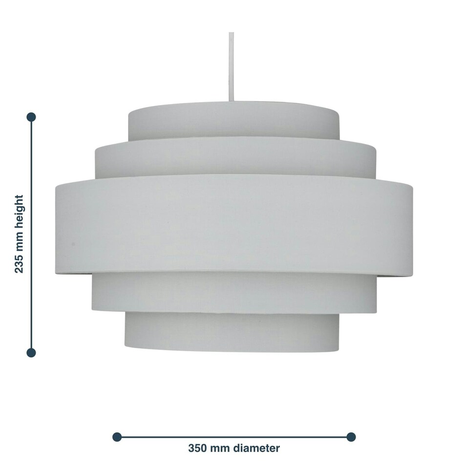 image 1 of First Choice Lighting Light Grey 5 Tier Ceiling Light Shade Grey