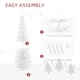image 7 of HOMCOM 5ft Unlit Artificial Christmas Tree, Pencil Slim mas Tree with Solid Stand and Realistic Branches, White