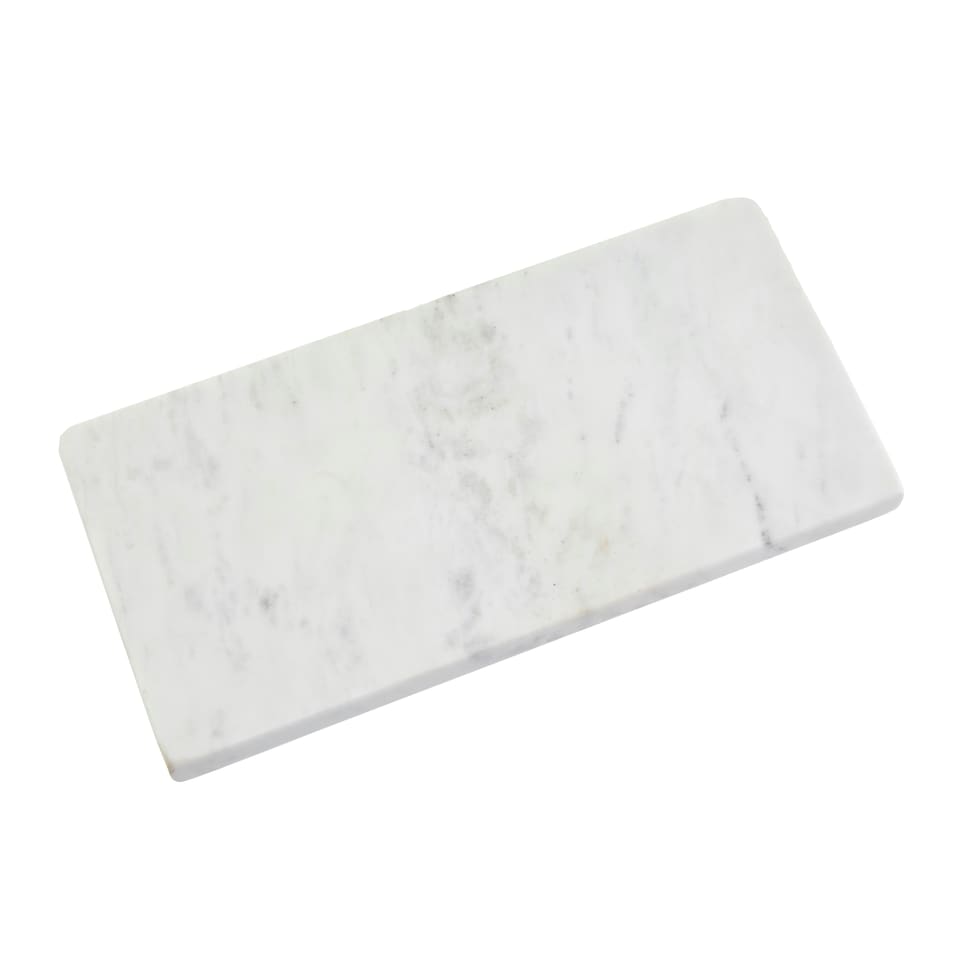 image 1 of Interiors By Premier White Marble Rectangular Chopping Or Serving Board, Durable Natural Stone Board For Kitchen Use