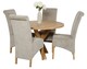 image 1 of Oregon Round Oak Dining Table and 4 Montana Fabric Chairs | Grey | Grey | 1