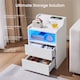 image 5 of Yaheetech Set of 2 Bedside Tables with 2 Storage Drawers and Open Compartment-White