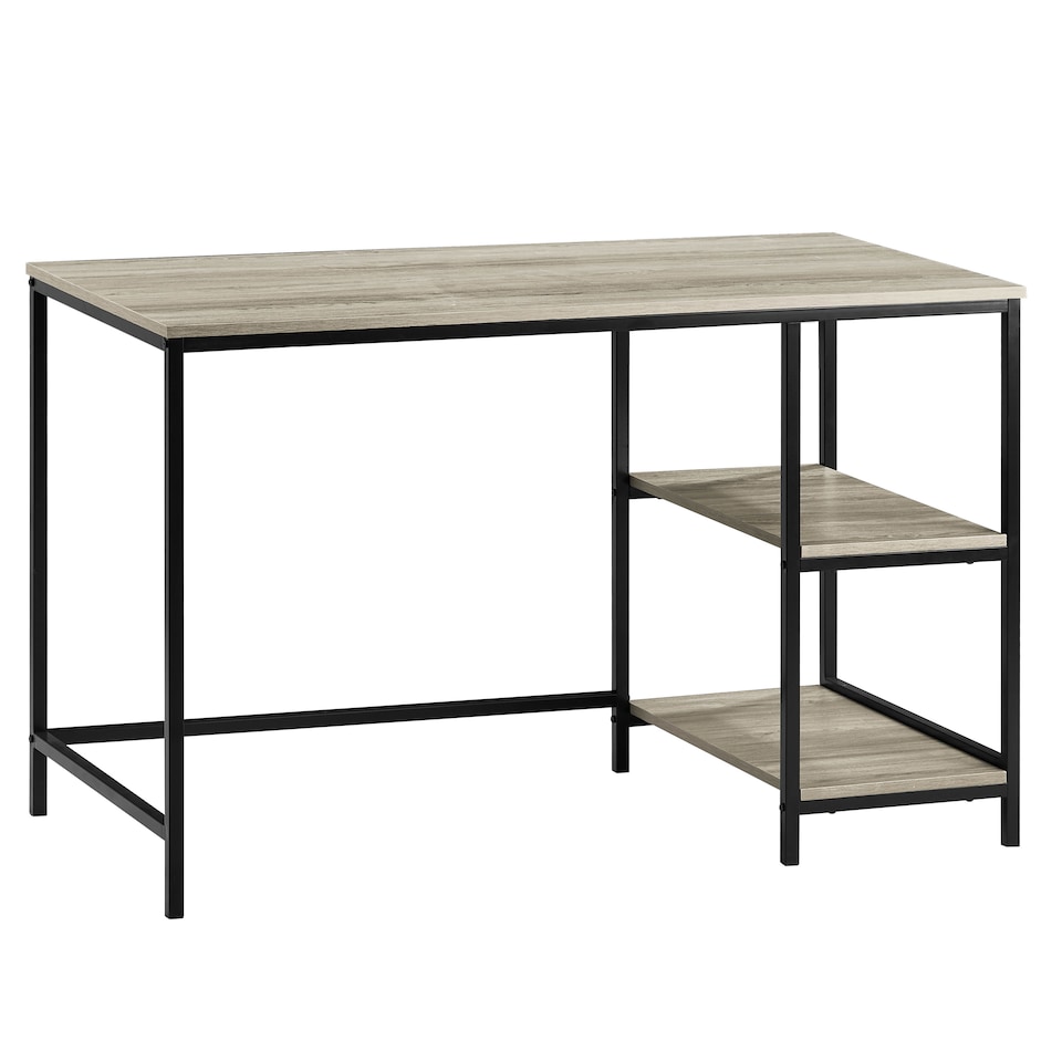 image 1 of Vida Designs Brooklyn Computer Desk 2 Shelves Home Office Workstation, Grey