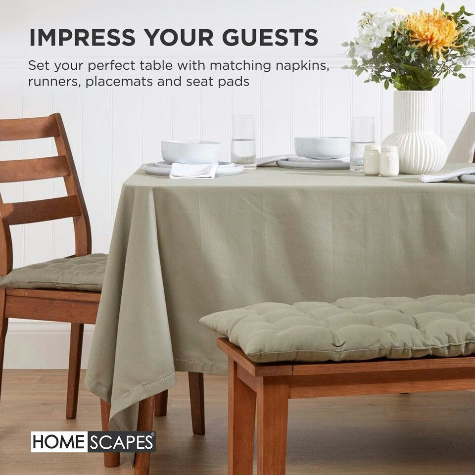 image 1 of Homescapes Garden Bench Cushion Luxury 3 Seater 100% Cotton Indoor Outdoor Seat Pad Grey | 143 x 48 cm