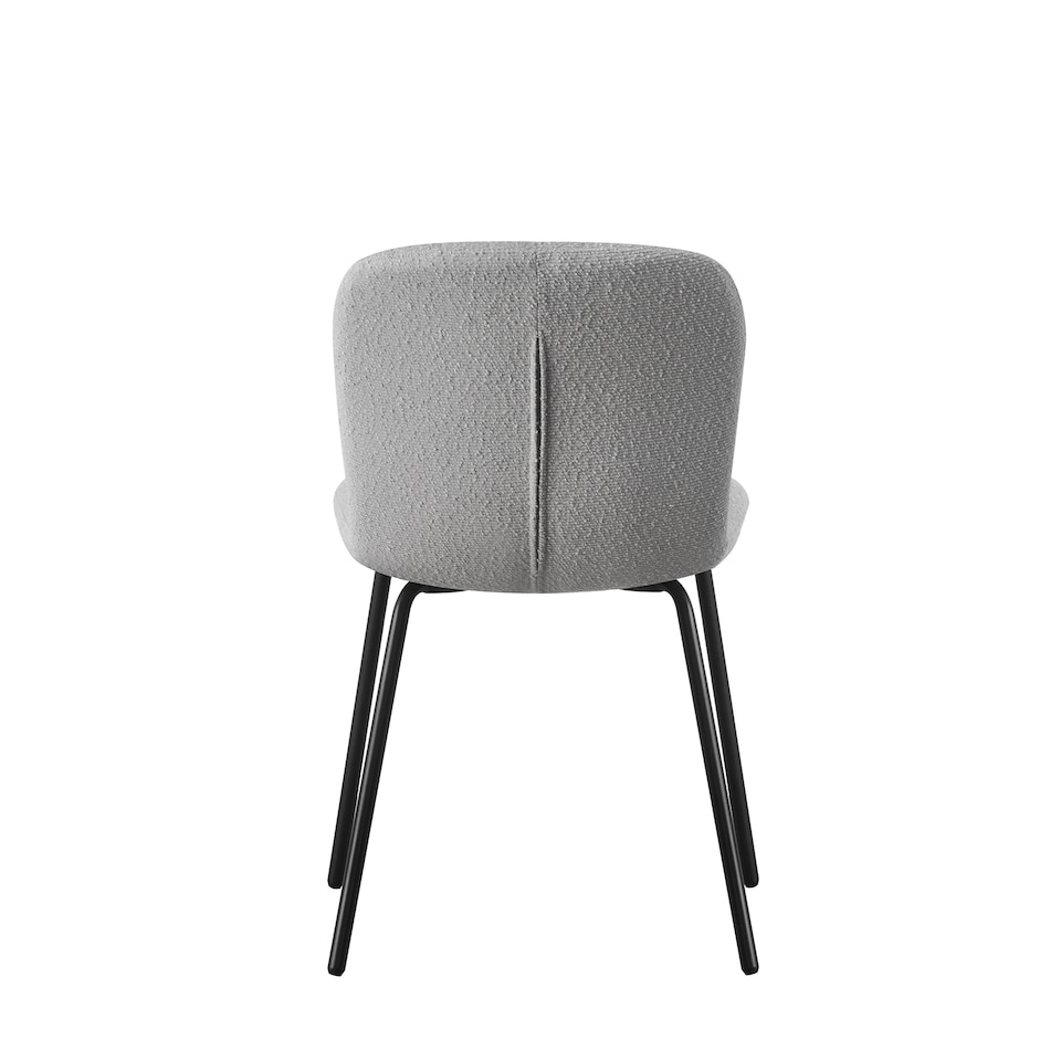 image 1 of Set of 2 Teddy Faux Fur Stitched Design Dining Chairs Light Grey Bella by MCC