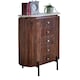 image 4 of Ruby Mango Wood Wide Chest of Drawers With Marble Top & Metal Legs