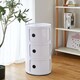image 4 of Living and Home Cylindrical Multi-Tiered Plastic Storage Drawer Unit - 3 Drawer White